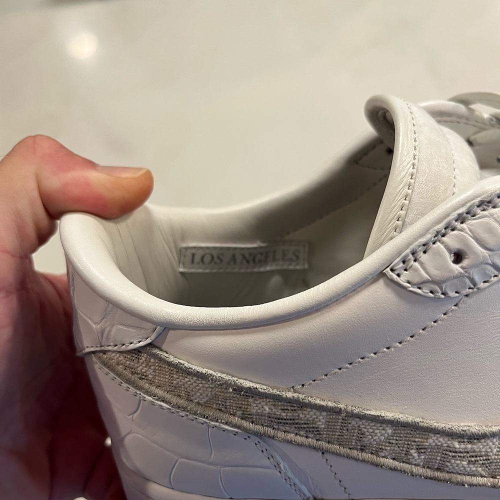 Shoe Surgeon Lux Ivory White Dior Air Jordan 1 Low Sz 11.5 VNDS RARE CUSTOM - Picture 8 of 14